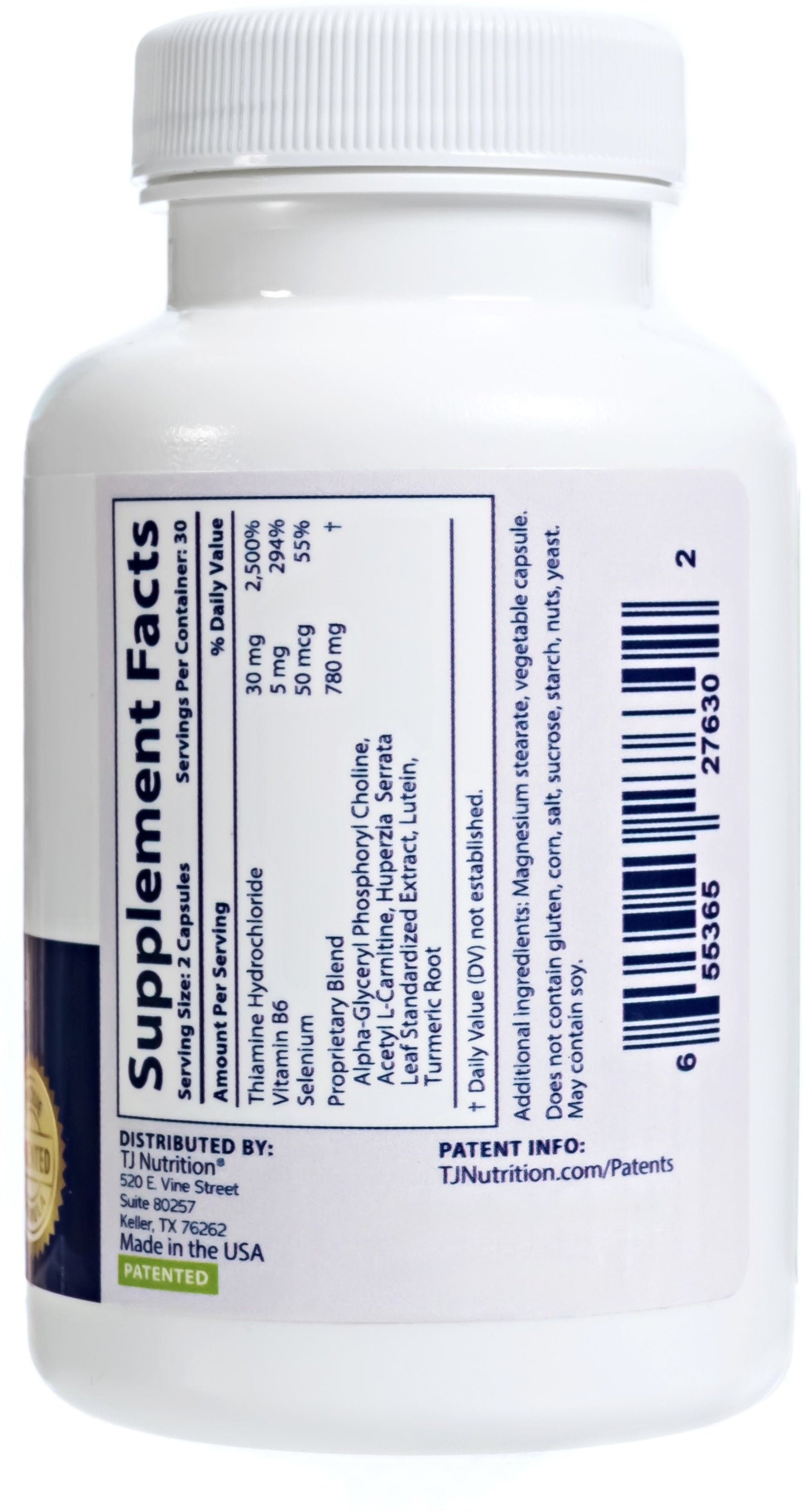 parasym plus eyes bottle showing supplement facts for a serving size of 2 capsules