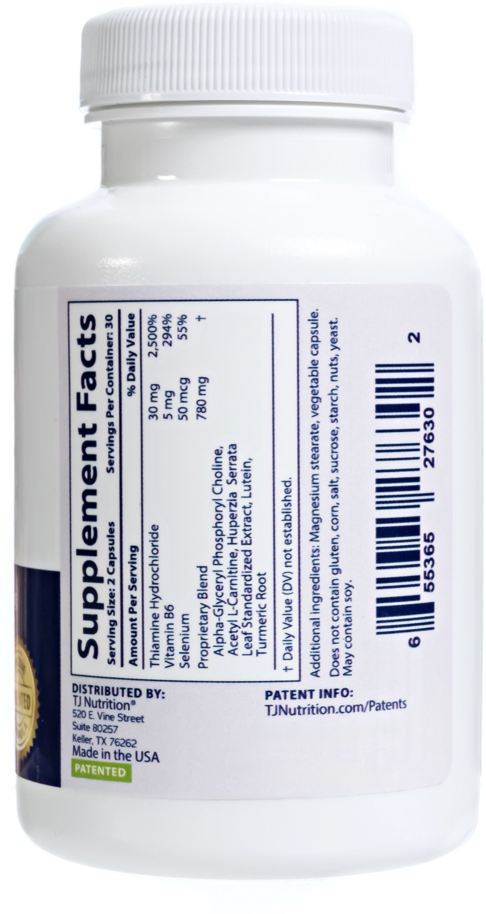 parasym plus eyes bottle showing supplement facts for a serving size of 2 capsules