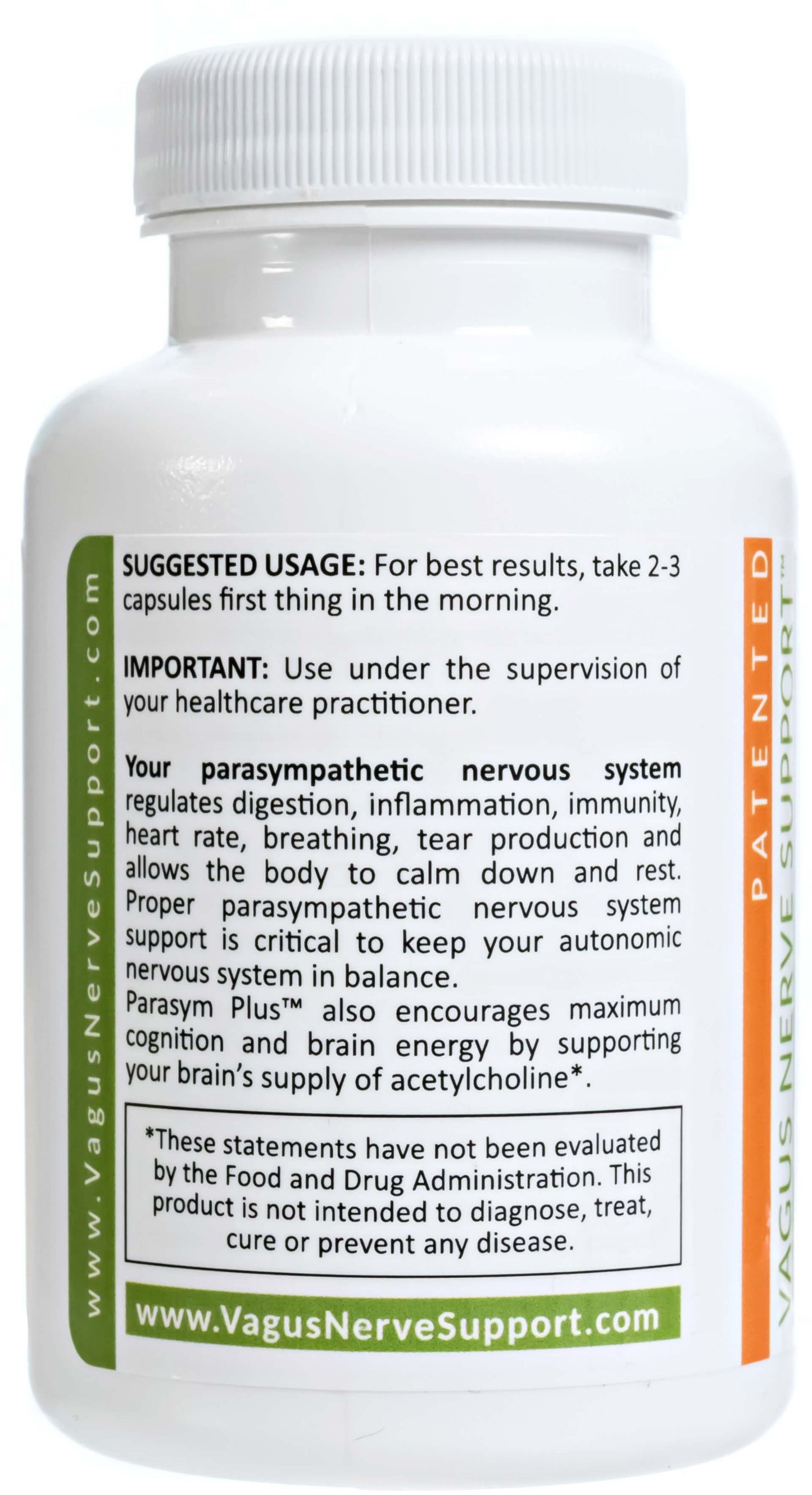 a bottle of parasym plus with a suggested usage of 2-3 capsules first thing in the morning