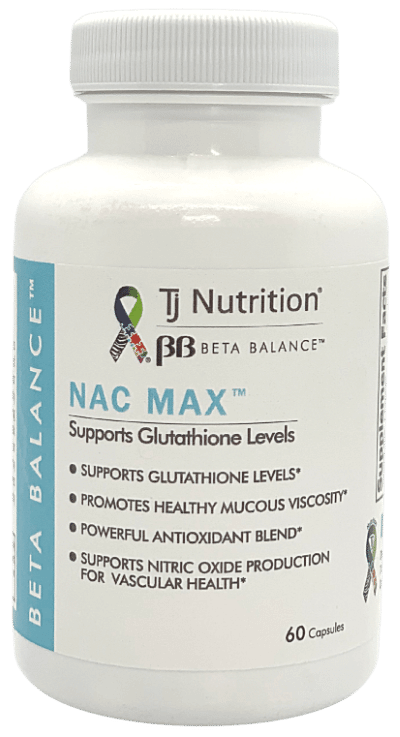 Bottle of NAC MAX N-acetylcysteine antioxidant supplement