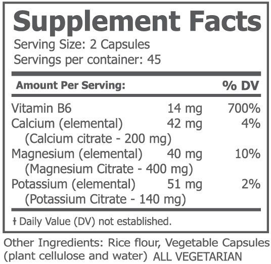 Supplement Facts for Thera Ph Alkalizing Magnesium Blend